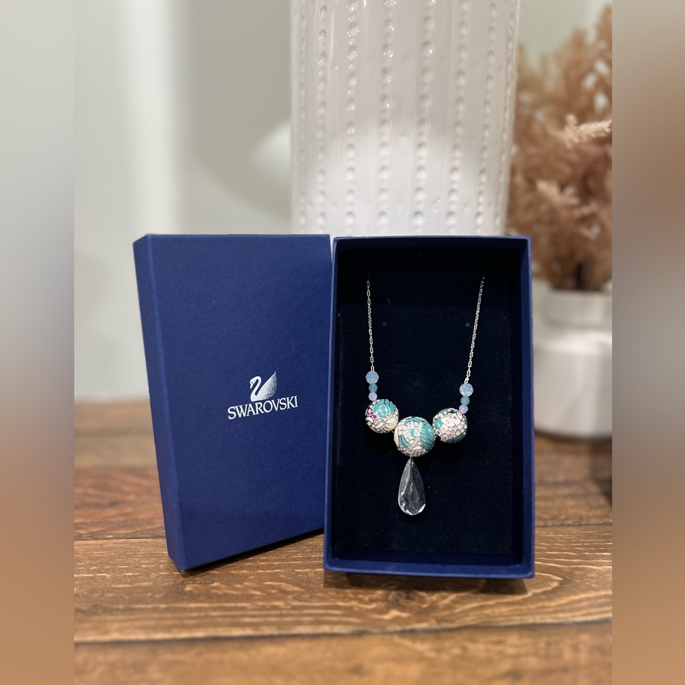 2012 Swarovski Gorgeous Mosaic Necklace Turquoise Multi Color Stones Drop